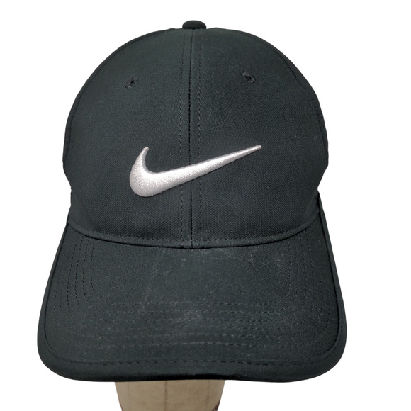 Nike Men's Baseball Cap Hat Black OSFM Embroidered Swoosh Logo - Picture 1 of 12